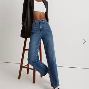MADEWELL straight crop jean (frayed edges)